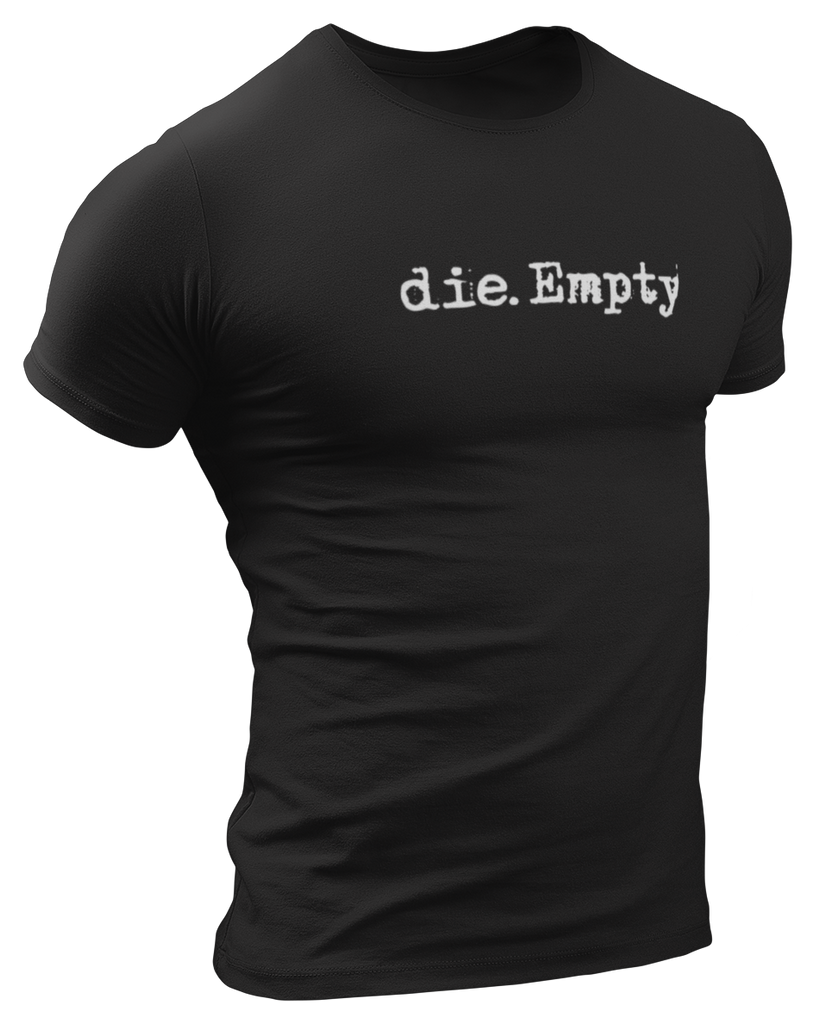 dieEMPTY White Logo | NEVERsate T-Shirt Neversate Neversate XSmall Black