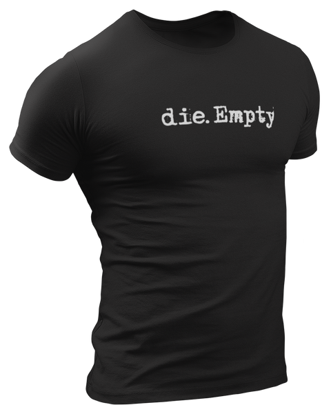 dieEMPTY White Logo | NEVERsate T-Shirt Neversate Neversate XSmall Black