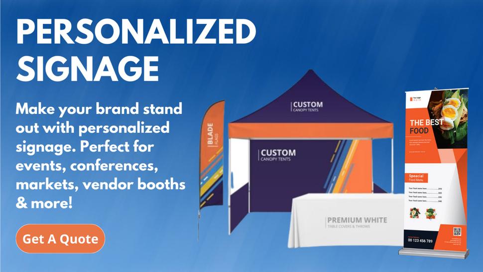 Personalized Signage Banner - make your business stand and attract your ideal customer with custom signage.